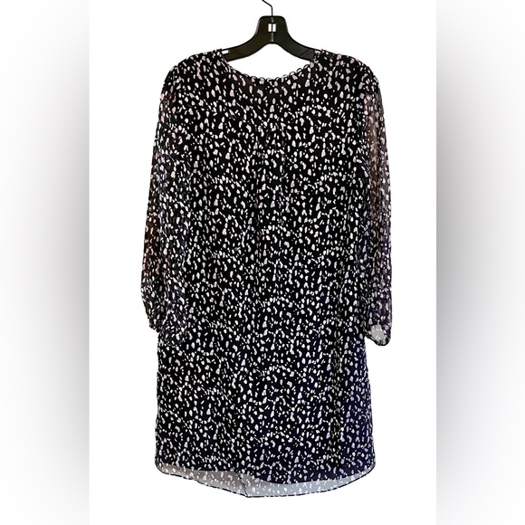 Diane von Furstenberg Silk Dress Sheer Long Sleeve Black Print 4 - Picture 2 of 4